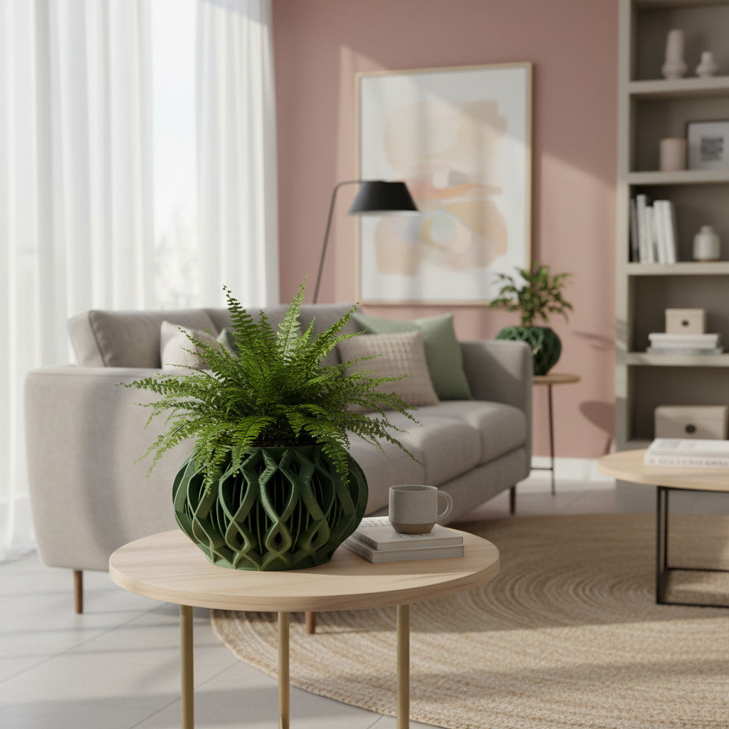 Octa woven texture indoor planter, product view 8