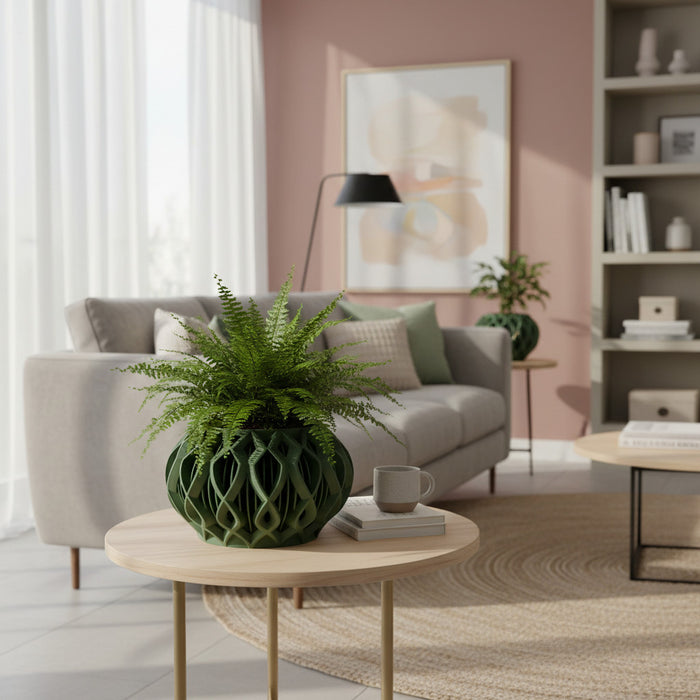 Modern 3D Printed Planter for Indoor Plants "Octa"