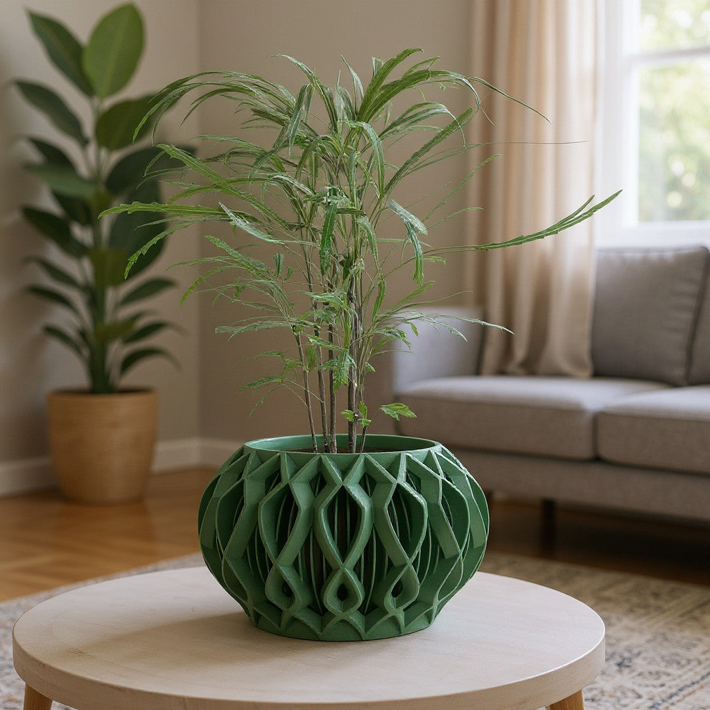 Octa woven texture indoor planter, product view 10