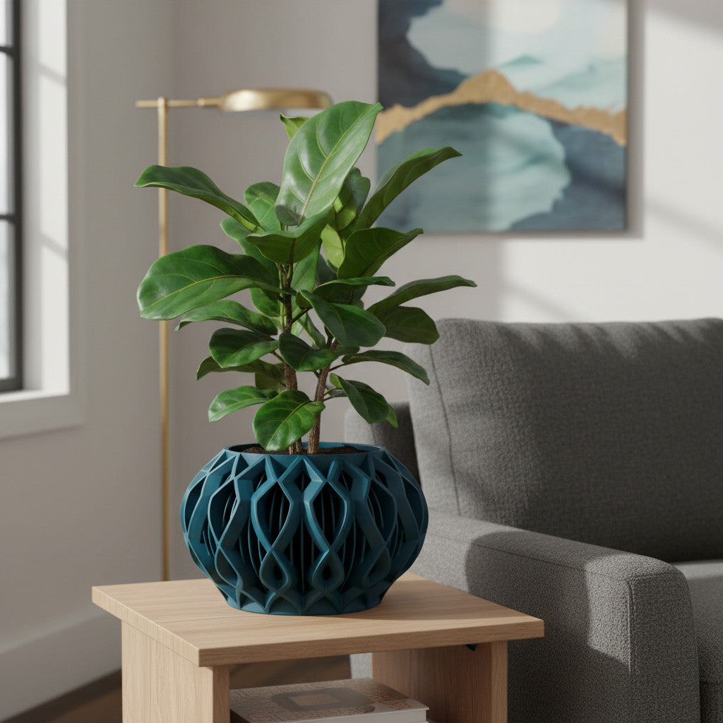 Octa woven texture indoor planter, product view 11
