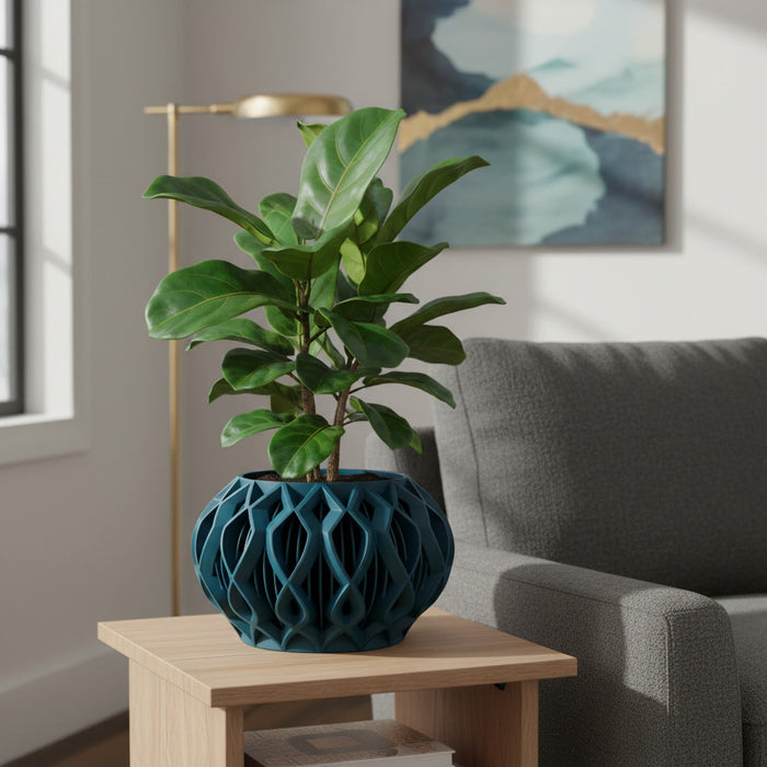 Modern 3D Printed Planter for Indoor Plants "Octa"