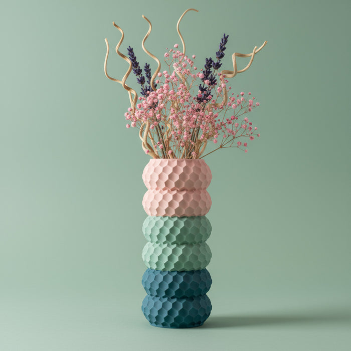 Custom 3D Printed Vase “Okos” – Choose Up to Three Colors, Designer Home Decor