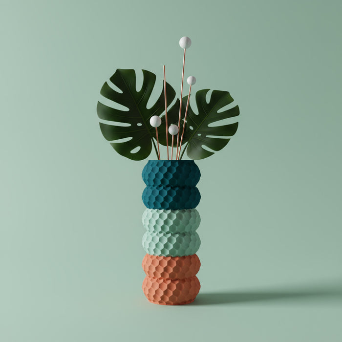 Custom 3D Printed Vase “Okos” – Choose Up to Three Colors, Designer Home Decor
