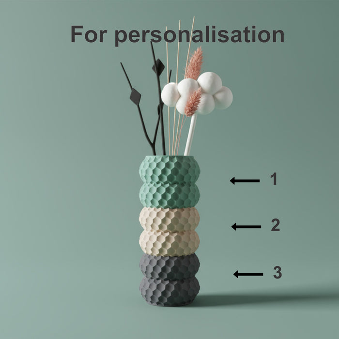 Custom 3D Printed Vase “Okos” – Choose Up to Three Colors, Designer Home Decor