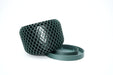 Ravik orchid pot shown on its side with removable saucer and open ventilation pattern