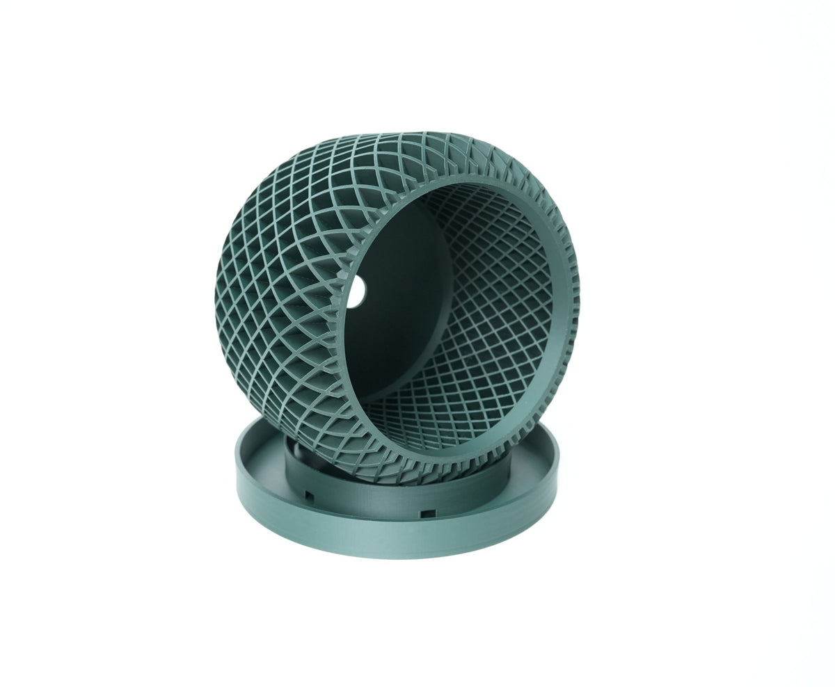 Ravik geometric ribs ventilated orchid pot, bottom tray view