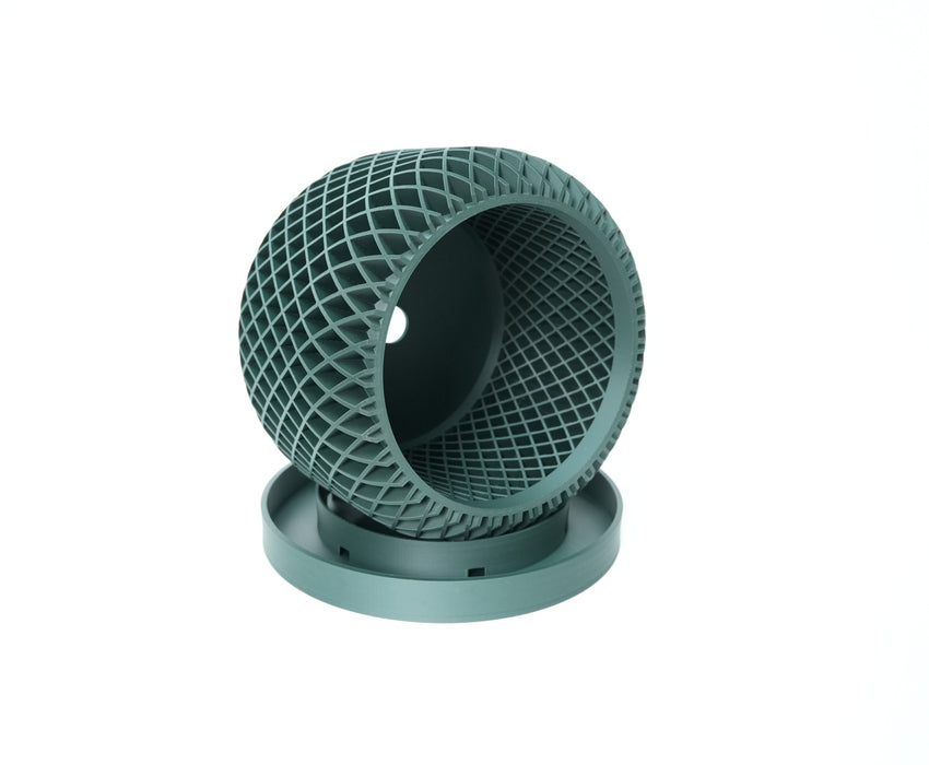 Ravik orchid planter pot side view showing hollow interior, airflow openings, and matching tray