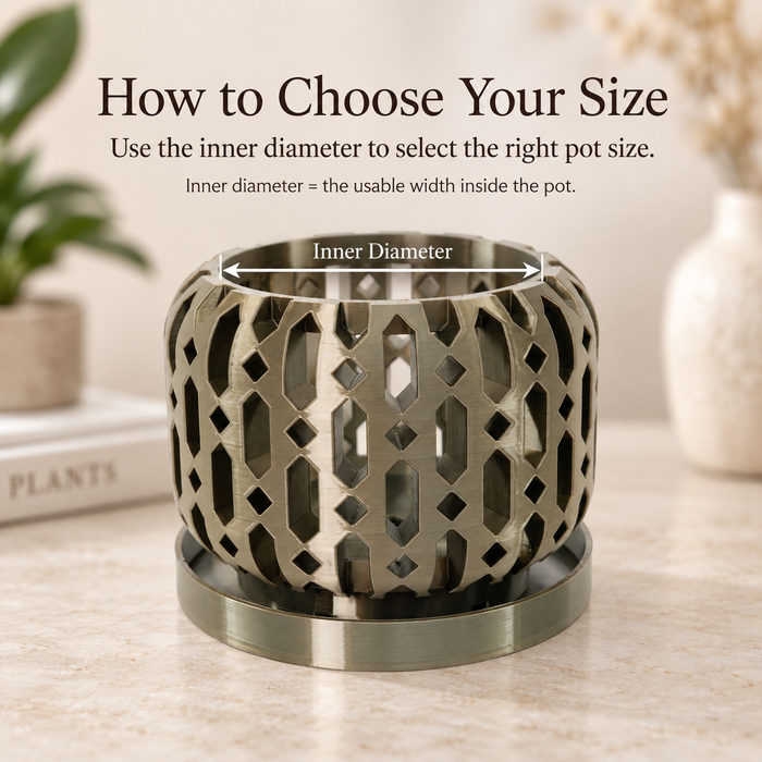 Ventilated Orchid Pot with Diamond Lattice and Optional Tray | Ritar — product image 2