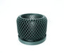 Ravik orchid pot with matching saucer, shown from front angle in dark green color