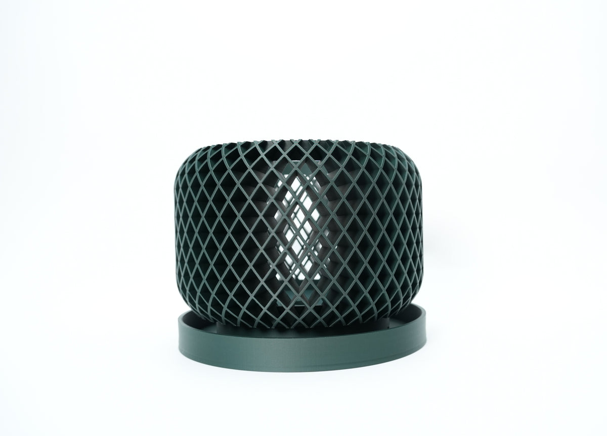 Ravik geometric ribs ventilated orchid pot, side view
