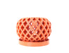 Orchid pot “Nire” with modern geometric lattice design and matching drainage saucer