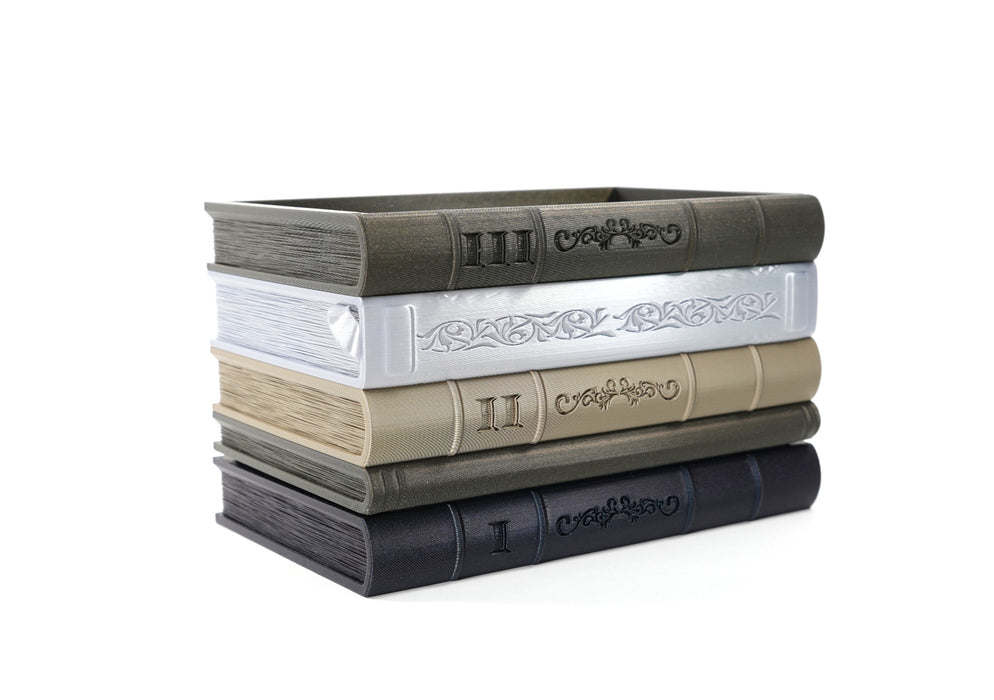 Orven 7 five-book planter with aligned hardcover design and decorative spine flourishes