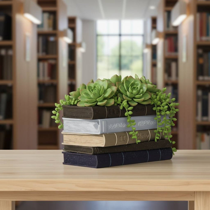 Book Planter Pot "Orven"  – Unique 3D Printed Planter Pot in the Shape of Classic Books
