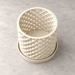 Top view of the empty Orvia lattice orchid planter, showing its solid base and optional matching tray.