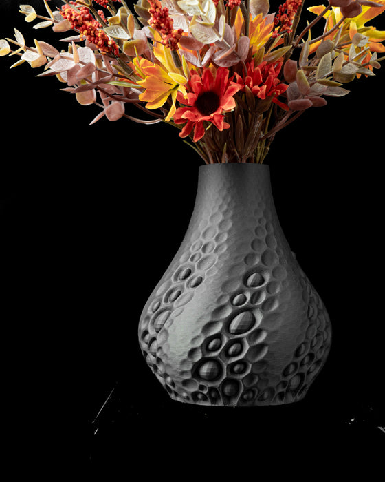 Pearl textured vase styled with dried flowers
