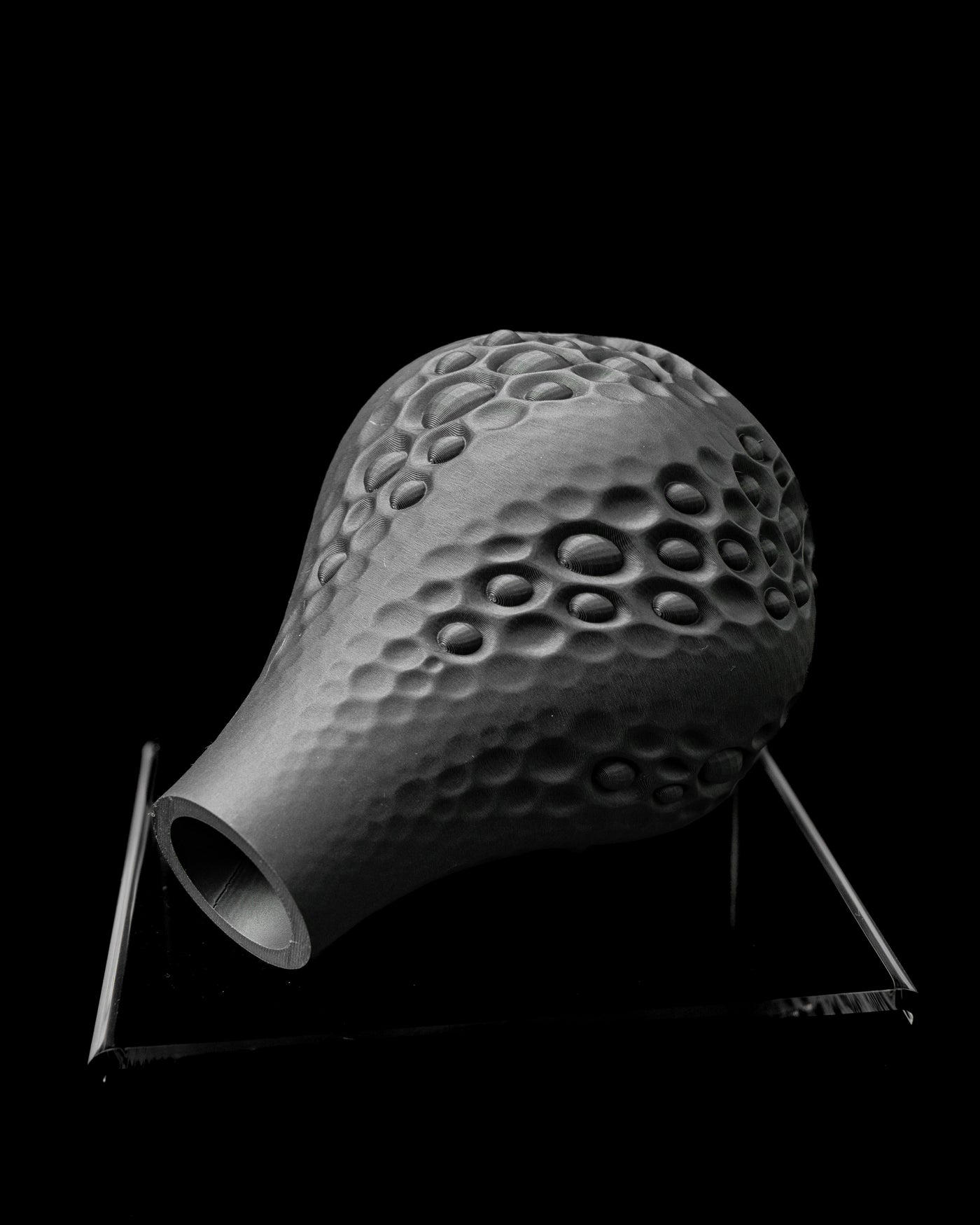 Pearl organic vase angled view showing narrow neck and rounded body