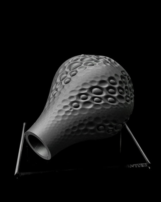 Pearl organic vase angled view showing narrow neck and rounded body