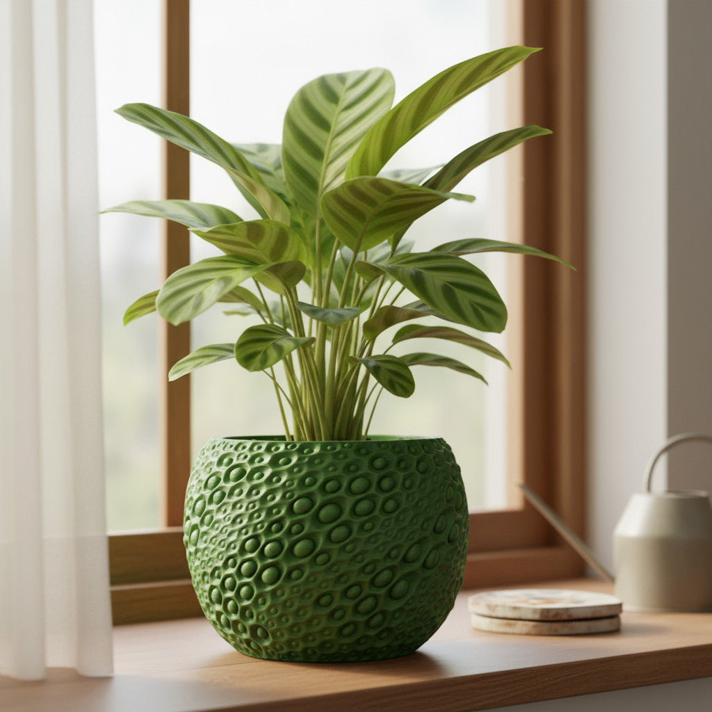 Pearl organic texture indoor planter, product view 6