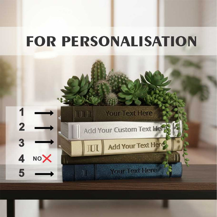 Custom color and text Book Planter Pot "Orven 6"