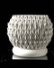 Petal textured round indoor planter pot, front view