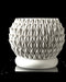 Petal textured round indoor planter pot, front view
