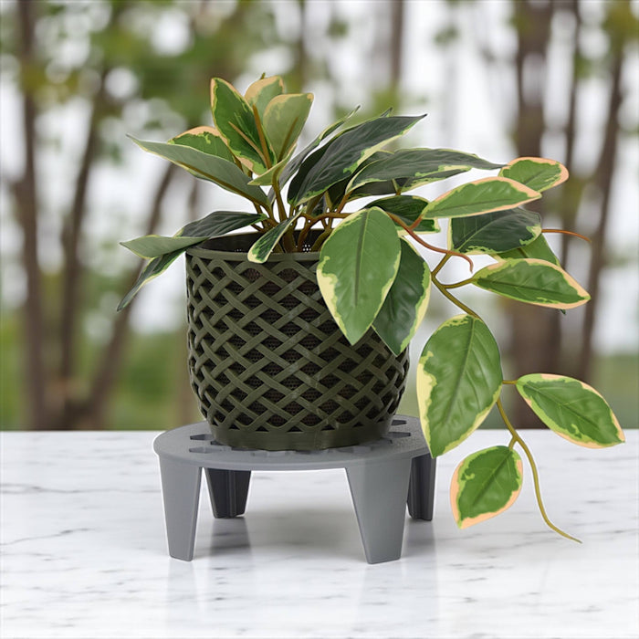 plant riser for inside pot Plant Stand "HexaLift" – 3D Printed Hexagonal Pot Riser for Indoor Planters, Modern Geometric Flower Pot Holder