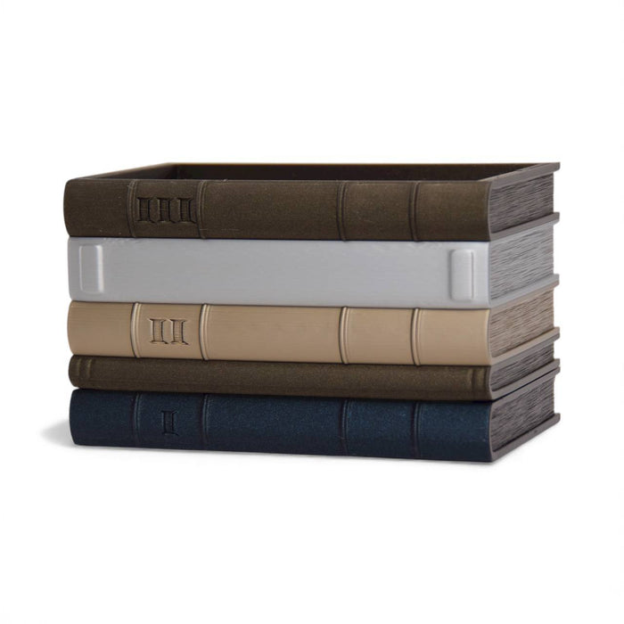 Book Stack Planter "Orven 2" | 3D Printed Planter with Optional Drainage, Customizable Book Colors, Literary Decor, Personalized Gift