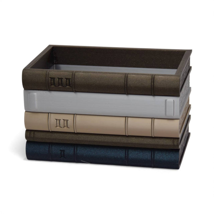 Book Stack Planter "Orven 2" | 3D Printed Planter with Optional Drainage, Customizable Book Colors, Literary Decor, Personalized Gift