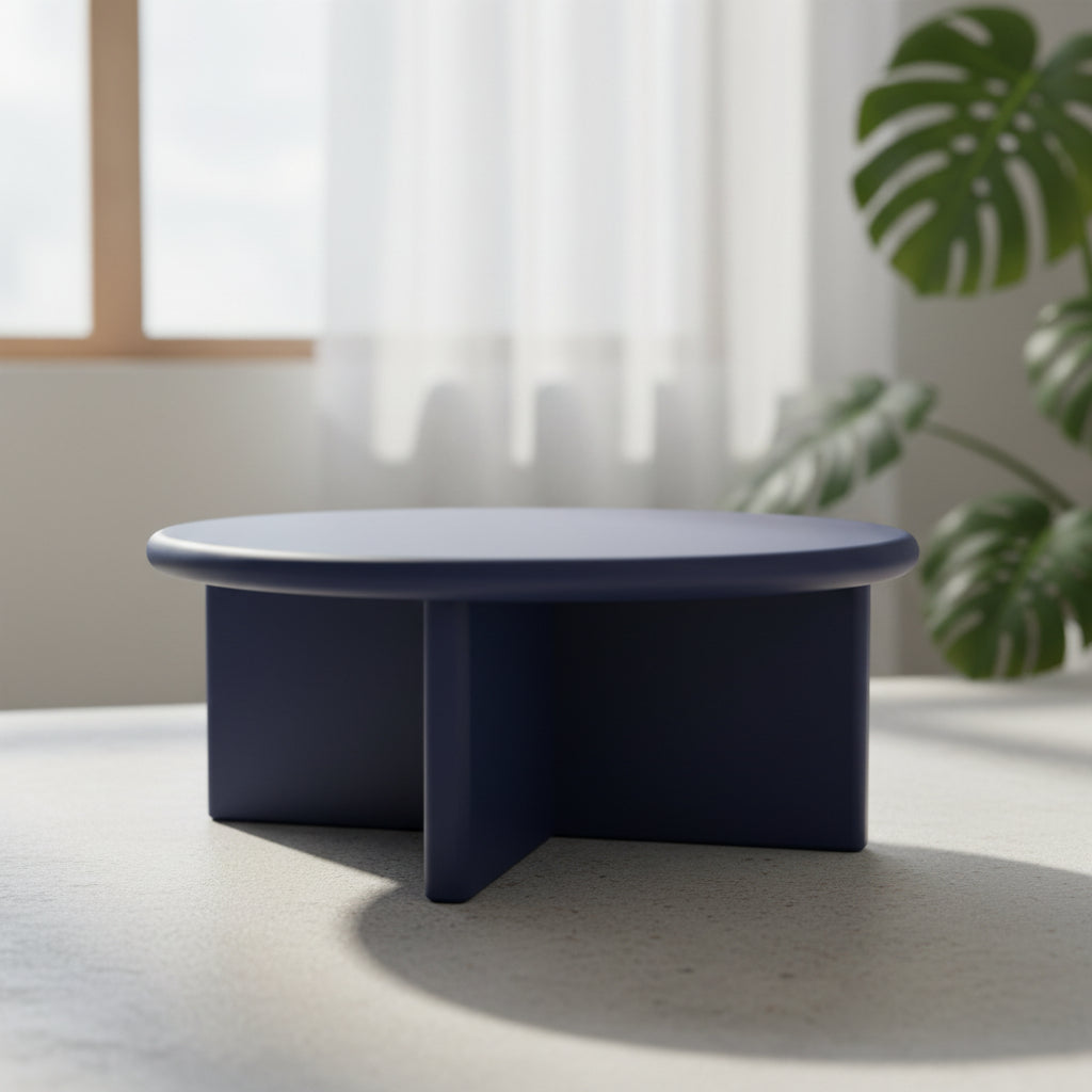 Lintel round pedestal plant riser for indoor planters, top view