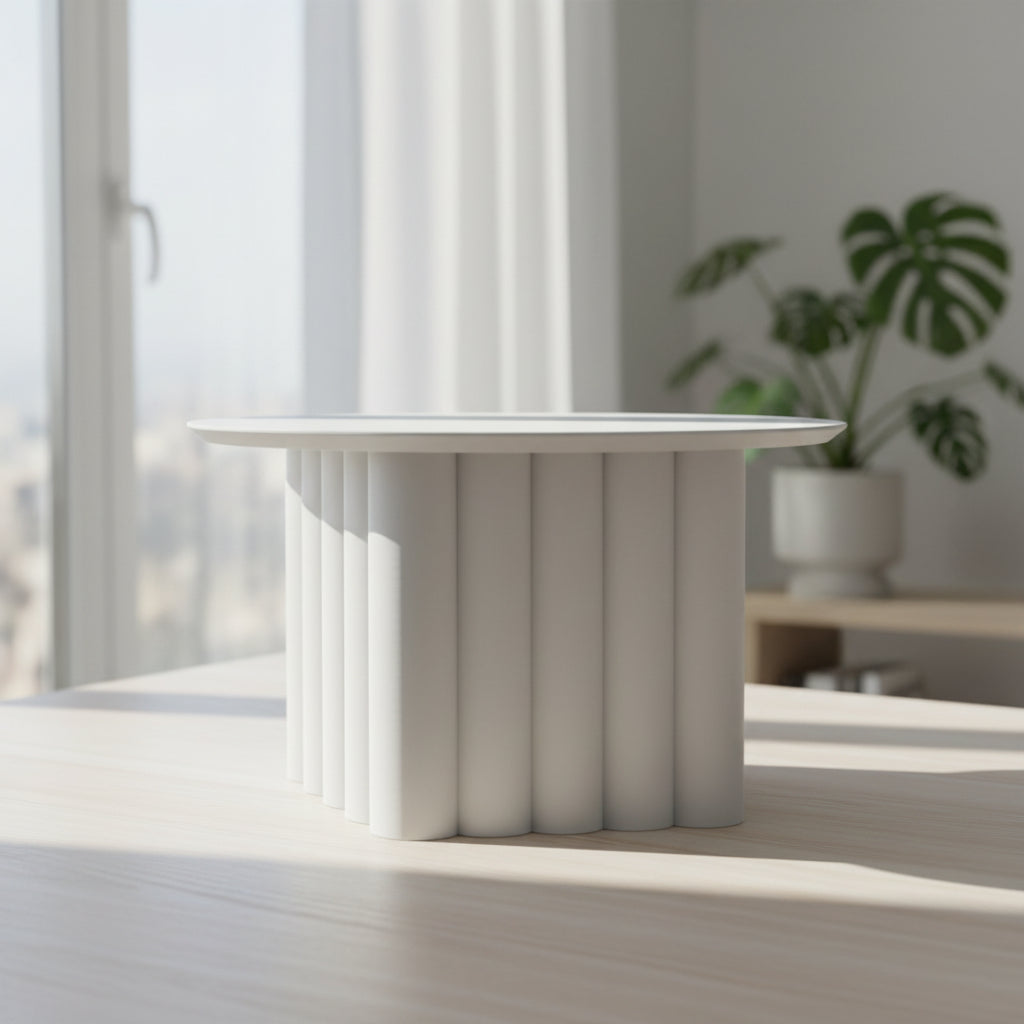 Portico architectural plant stand for indoor planters, side view