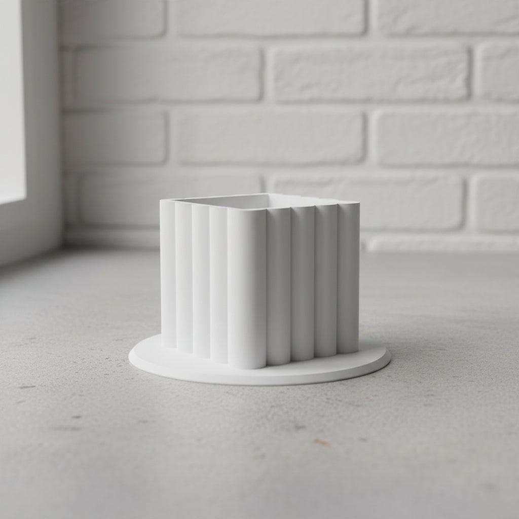 Portico architectural plant stand for indoor planters, styled view