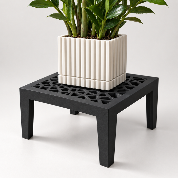 Square Geometric Plant Stand for Planters | Grid Square