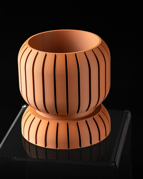 Ribbed Pedestal Planter Pot in Custom Colors | Riven