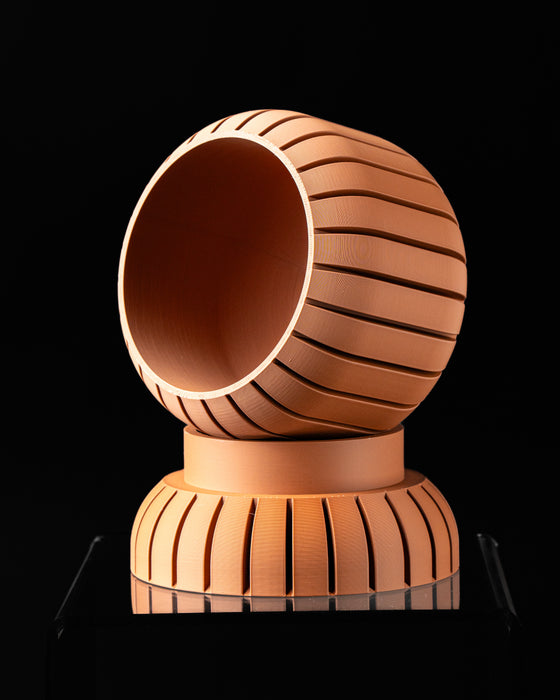 Ribbed Pedestal Planter Pot in Custom Colors | Riven