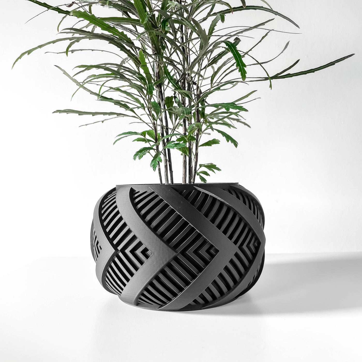 Alko ribbed indoor planter, product view 1
