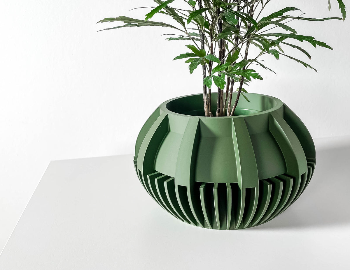 Loso ribbed indoor planter, product view 7