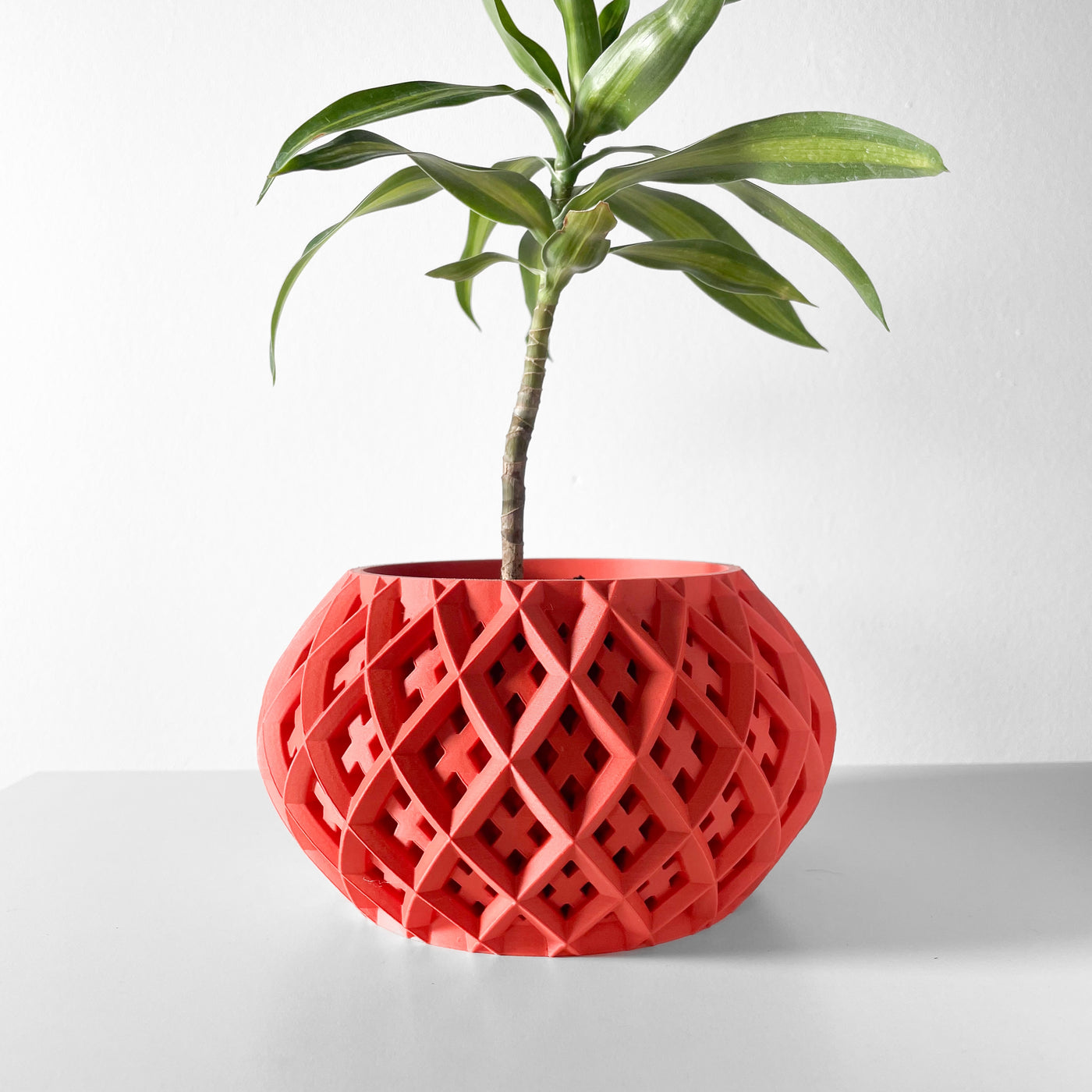 Rokio woven texture indoor planter, product view 2