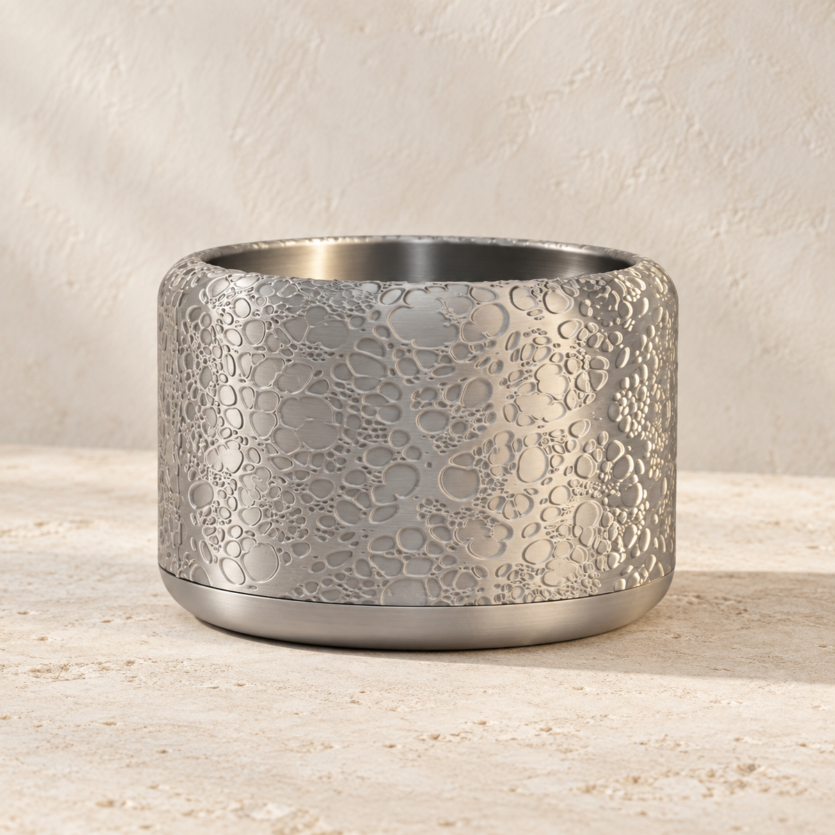 Aero indoor planter showing organic bubble and crater-like texture across the design