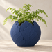 Folira round planter with layered leaf relief with raised vein detail