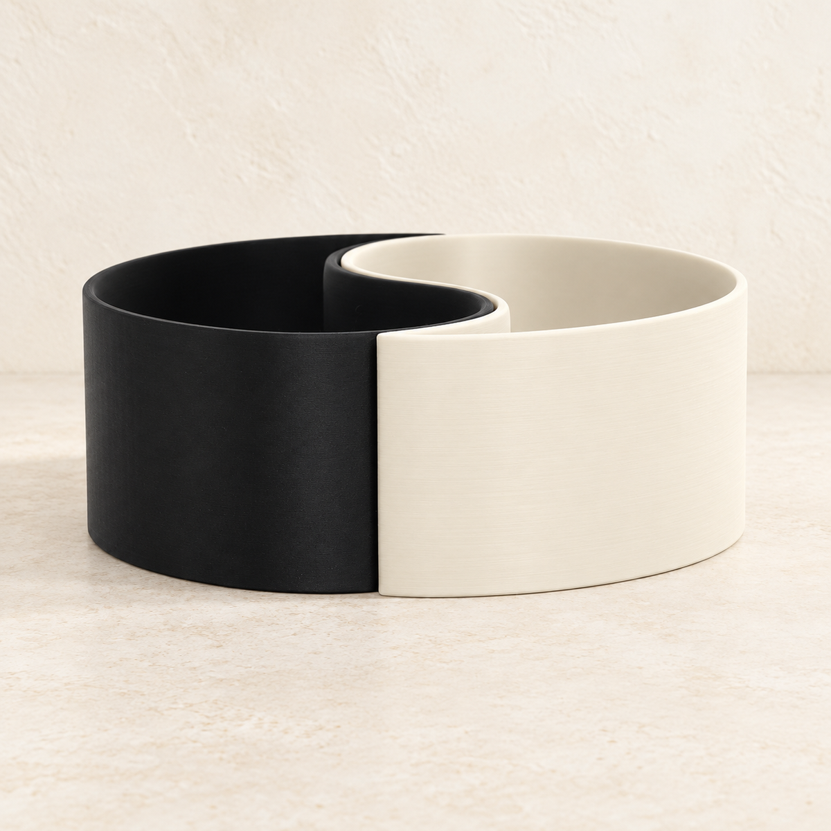 Yin-Yang Set indoor planter set showing two interlocking curved compartments across the design