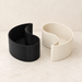 Yin-Yang Set indoor planter set styled to show two interlocking curved compartments