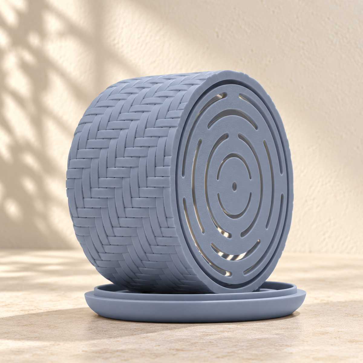 Ravena 3D printed woven planter highlighting basket-like over-under texture