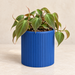 Sano indoor planter with continuous vertical ribbed texture