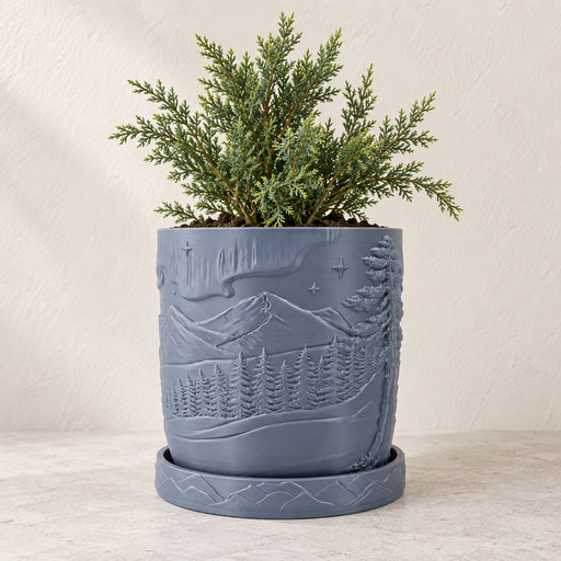 Timberline indoor planter with sculpted woodgrain-style surface