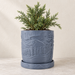 Timberline indoor planter with sculpted woodgrain-style surface
