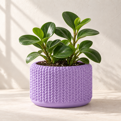 Tressa indoor planter with knit-inspired loop texture