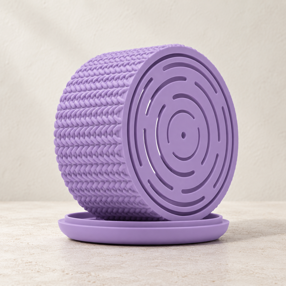 Tressa indoor planter styled to show knit-inspired loop texture