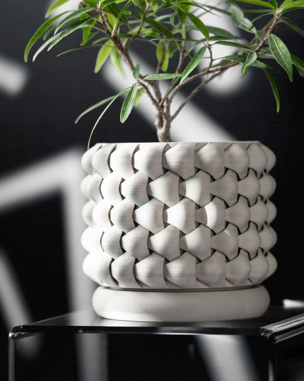 Tri-weave woven texture indoor planter, product view 7