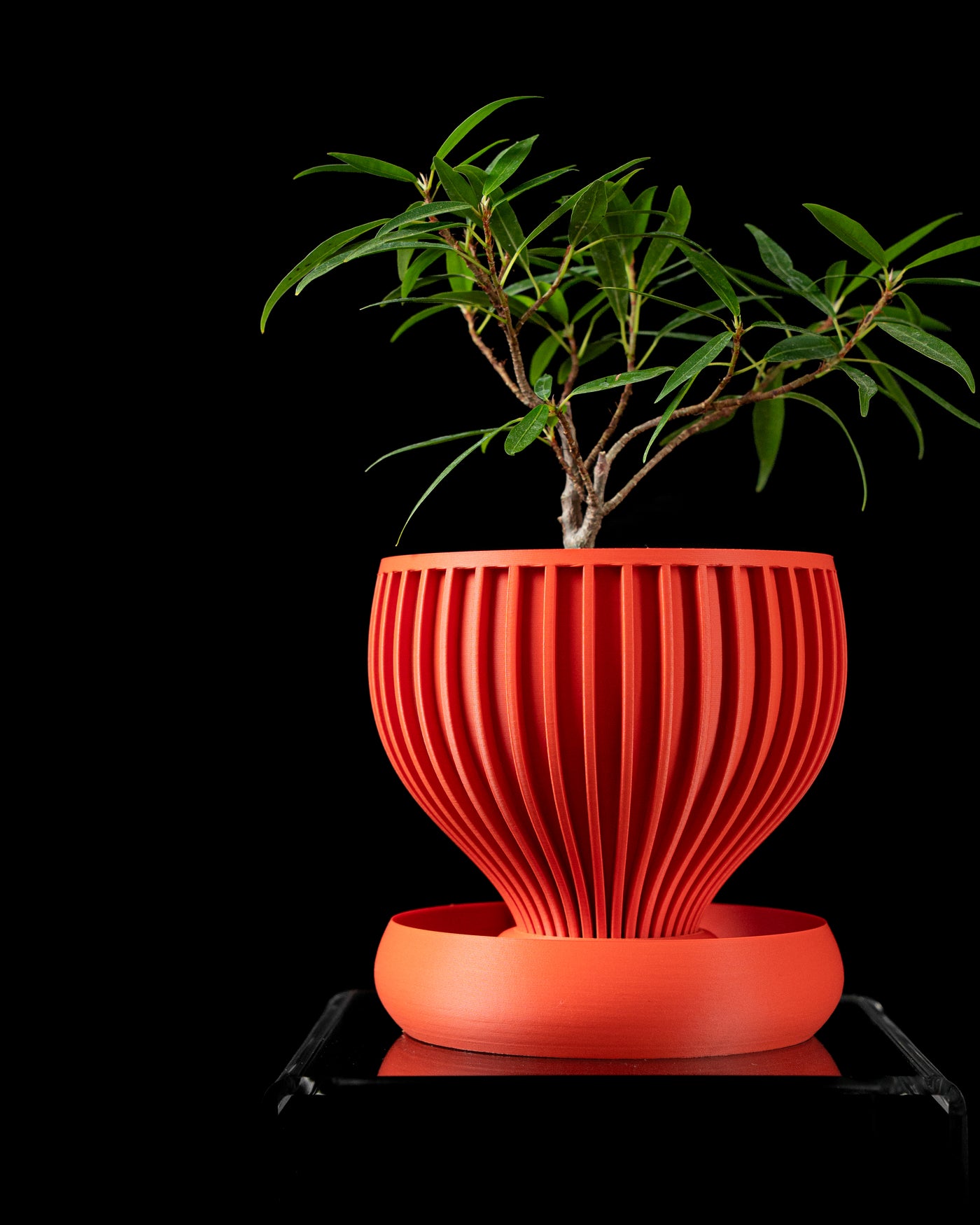 Yin ribbed indoor planter, product view 1