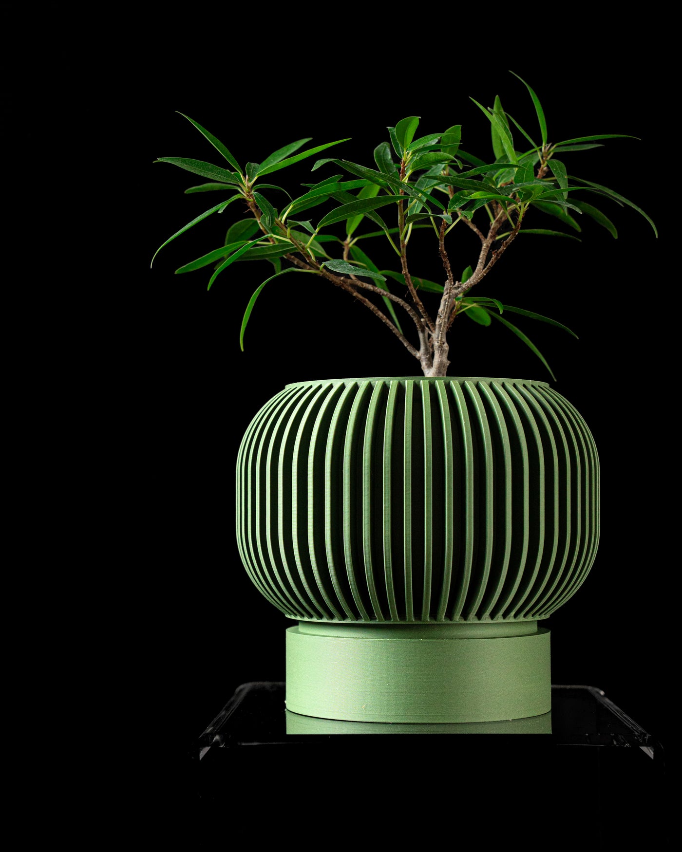 Yuso ribbed indoor planter, product view 1